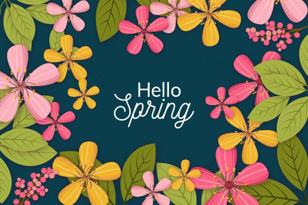 你好春天矢量海报