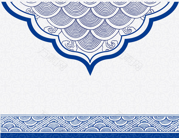 蓝色青花瓷底纹