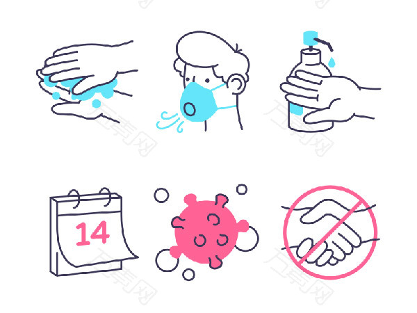 预防冠状病毒图标