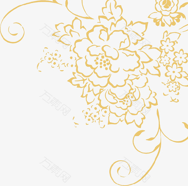 金色矢量花图案