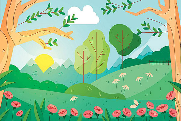 背景森林卡通图片 背景森林卡通素材下载 万素网