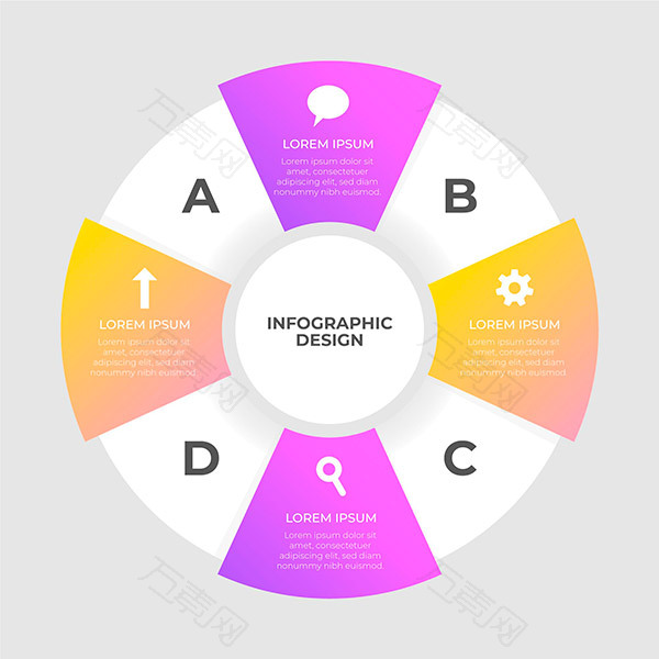 多彩圆形图信息图
