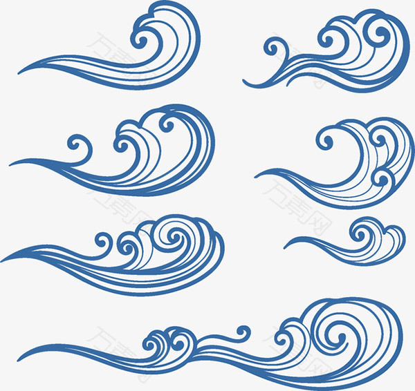 手绘海浪