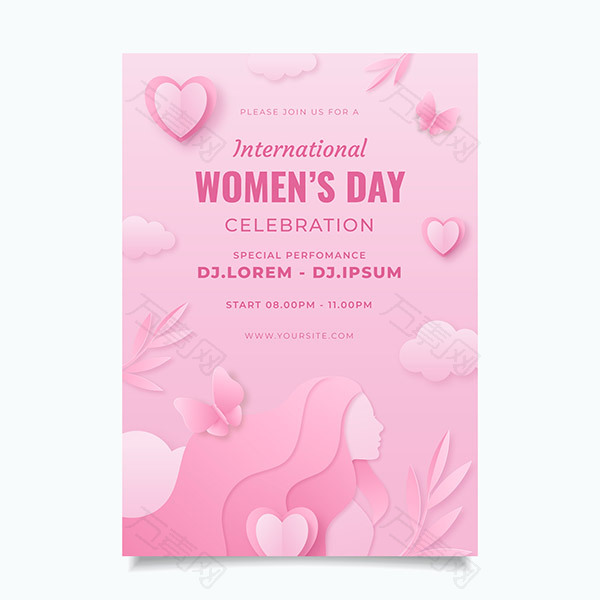 粉色妇女节海报