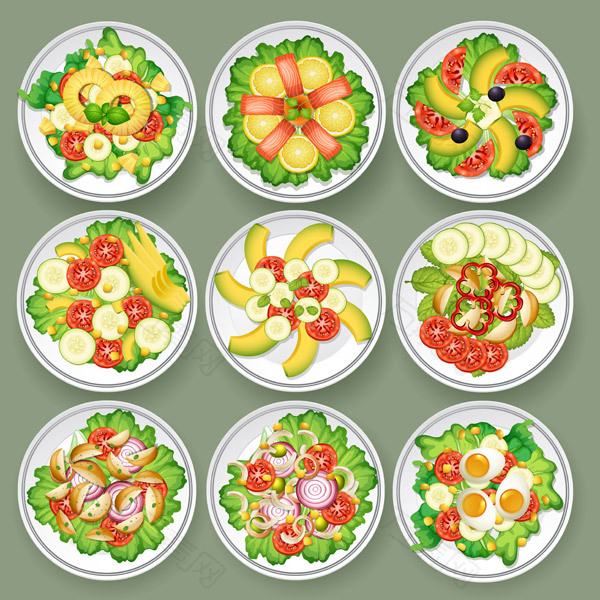 沙拉美食矢量