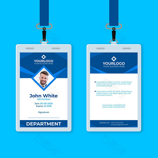 蓝色商务企业工作牌