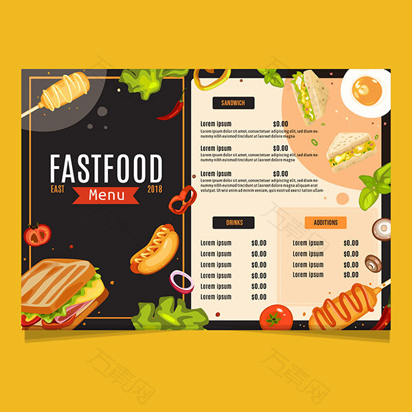 手绘菜单模板