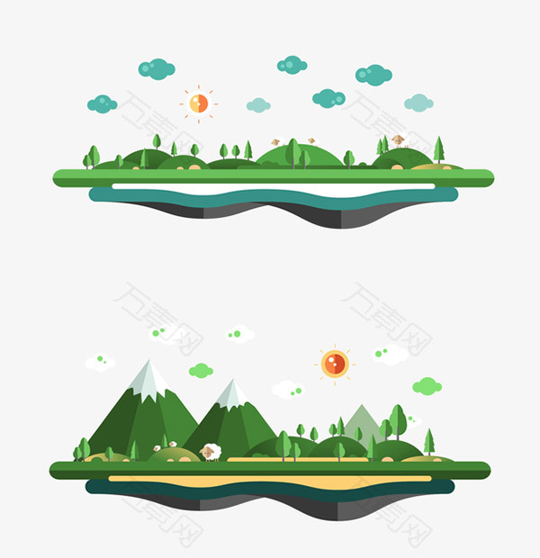 悬浮自然城市元素