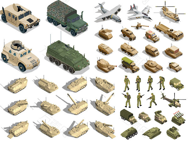 军用武器主题矢量
