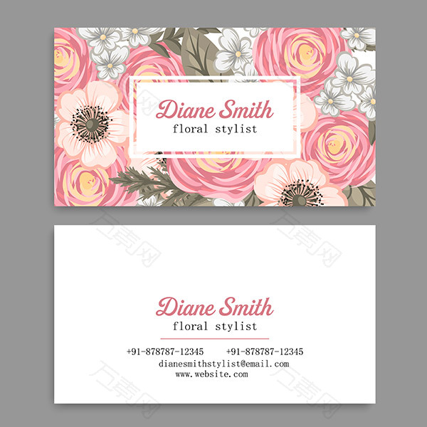 花卉名片模板