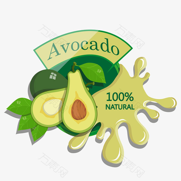 牛油果果汁标签