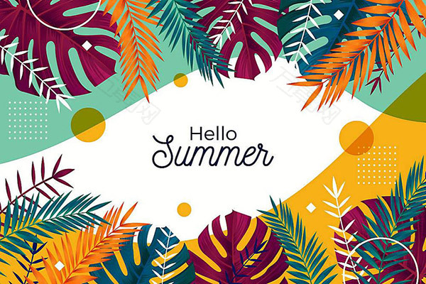 五颜六色带叶草背景