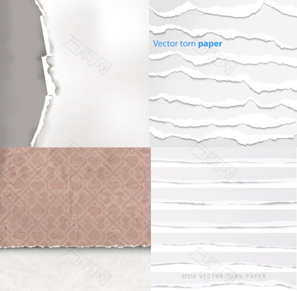 撕破的纸张矢量