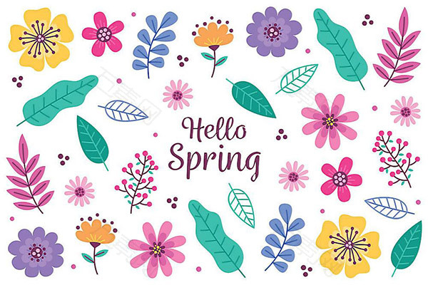 花朵叶子植物背景