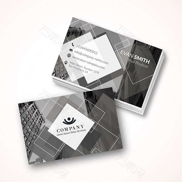 灰色名片模板