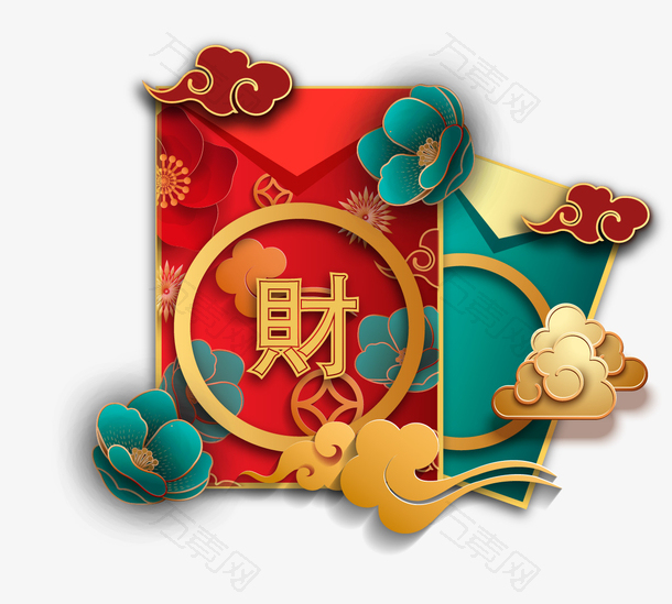 国潮红包元素