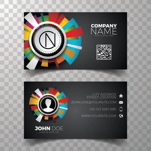 黑色扇形图名片