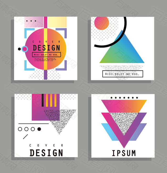 孟菲斯风格几何线条海报背景