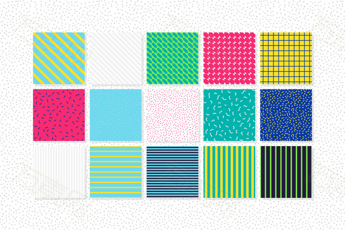 孟菲斯风格彩色底纹底纹素材合集