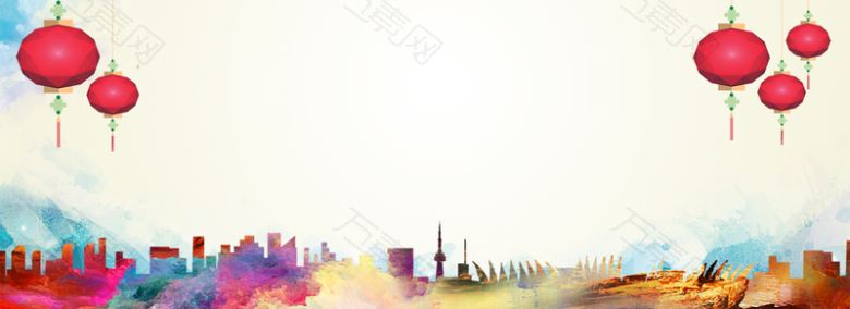 春节过年渐变黄色banner背景