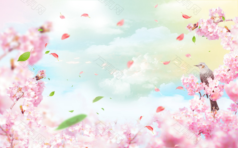 唯美浪漫樱花节海报背景素材