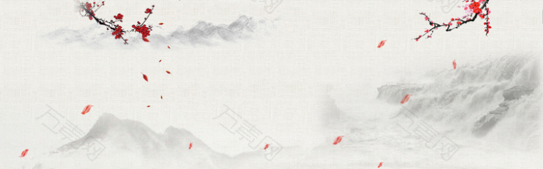 中国风梅花山水画背景banner