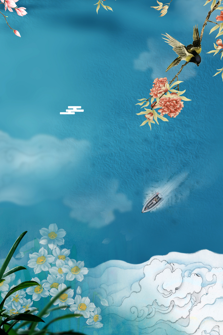 蓝色花背景图片 蓝色花背景设计素材 蓝色花背景素材免费下载 万素网