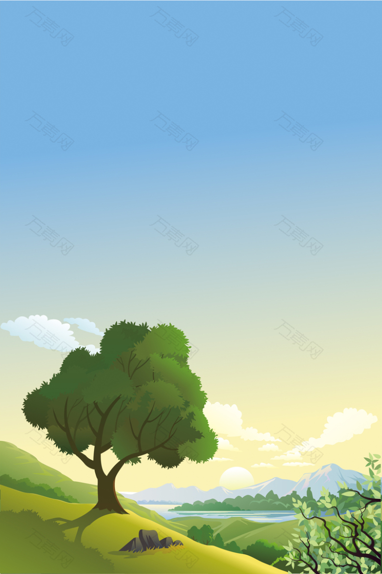 手绘卡通动漫清新平面广告