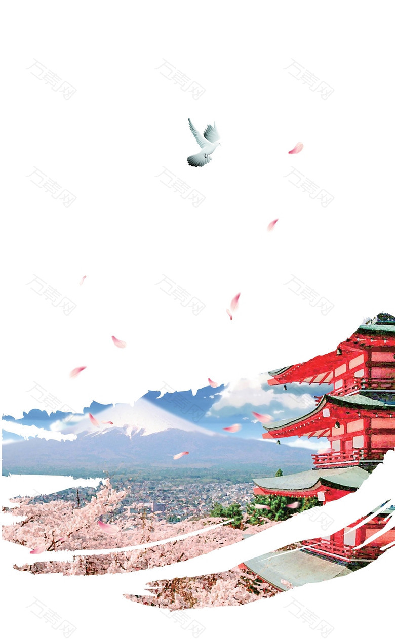 古典建筑周围的风光背景素材