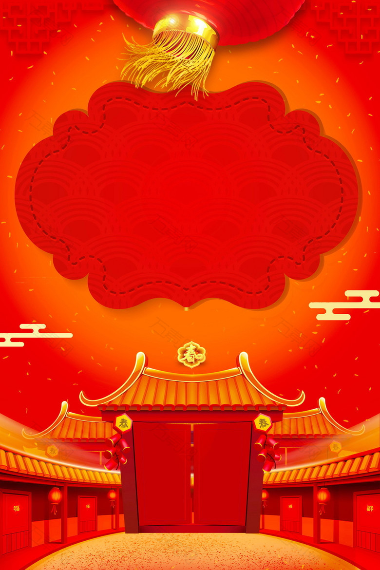 恭贺新春猪年大吉背景素材