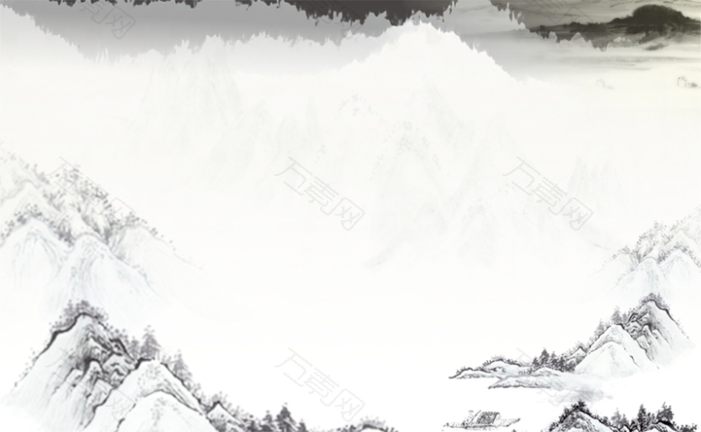 黑色水墨高山背景