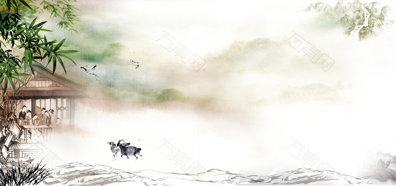 青绿色春季清明节海报banner