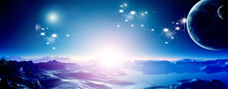 蓝色星空banner背景