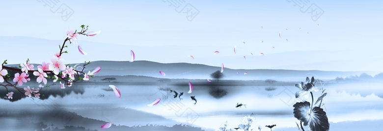 桃李满天下桃花毛笔教师节海报