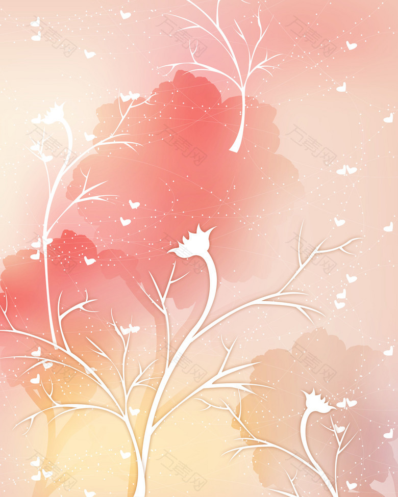 树枝上的鲜艳花朵创意