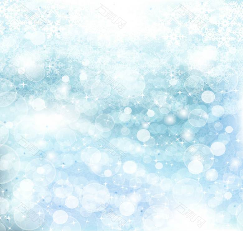梦幻飞扬雪花背景矢量图