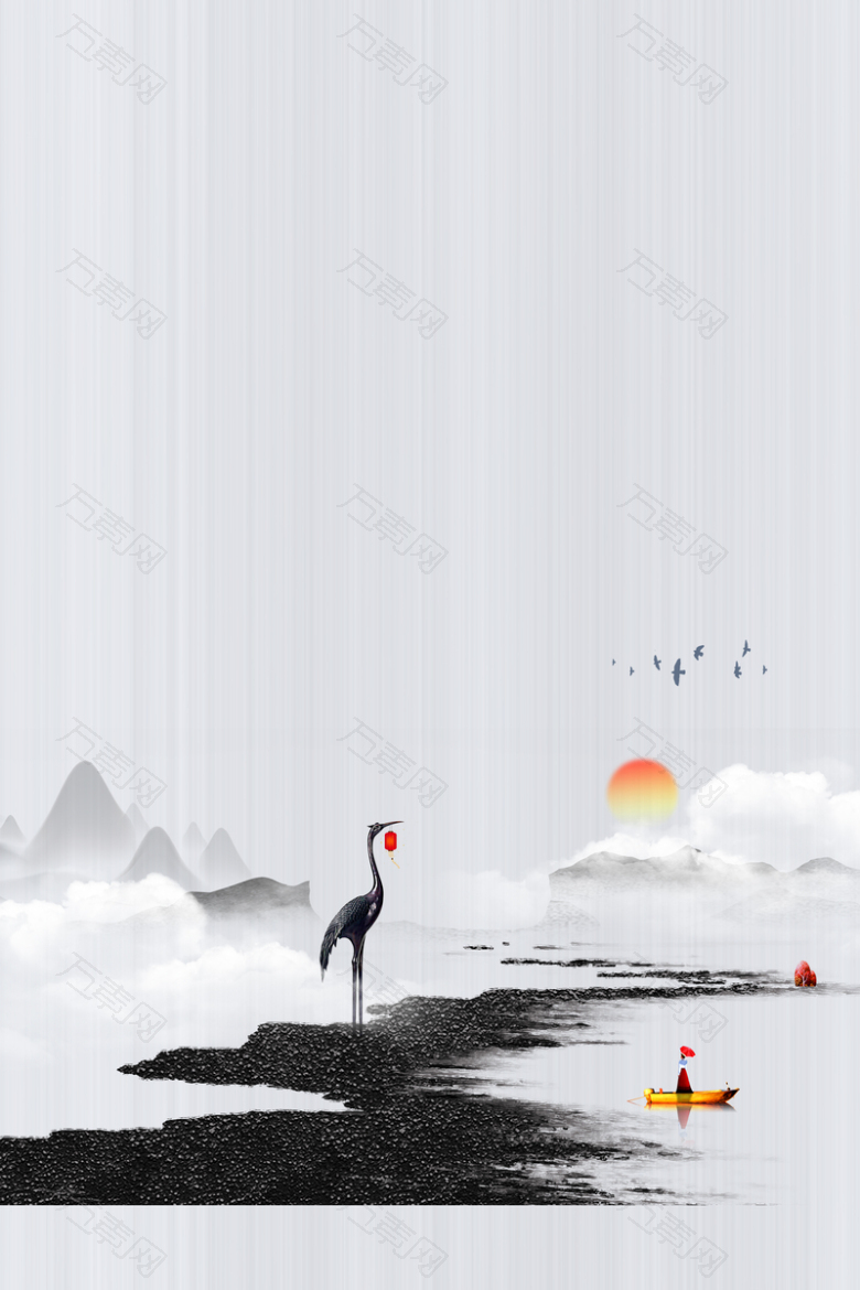 清明节水墨中国风背景