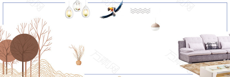 浅棕色日式简约文艺电商banner