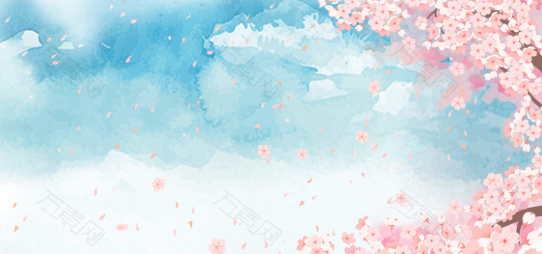 浪漫日本樱花节主题背景图