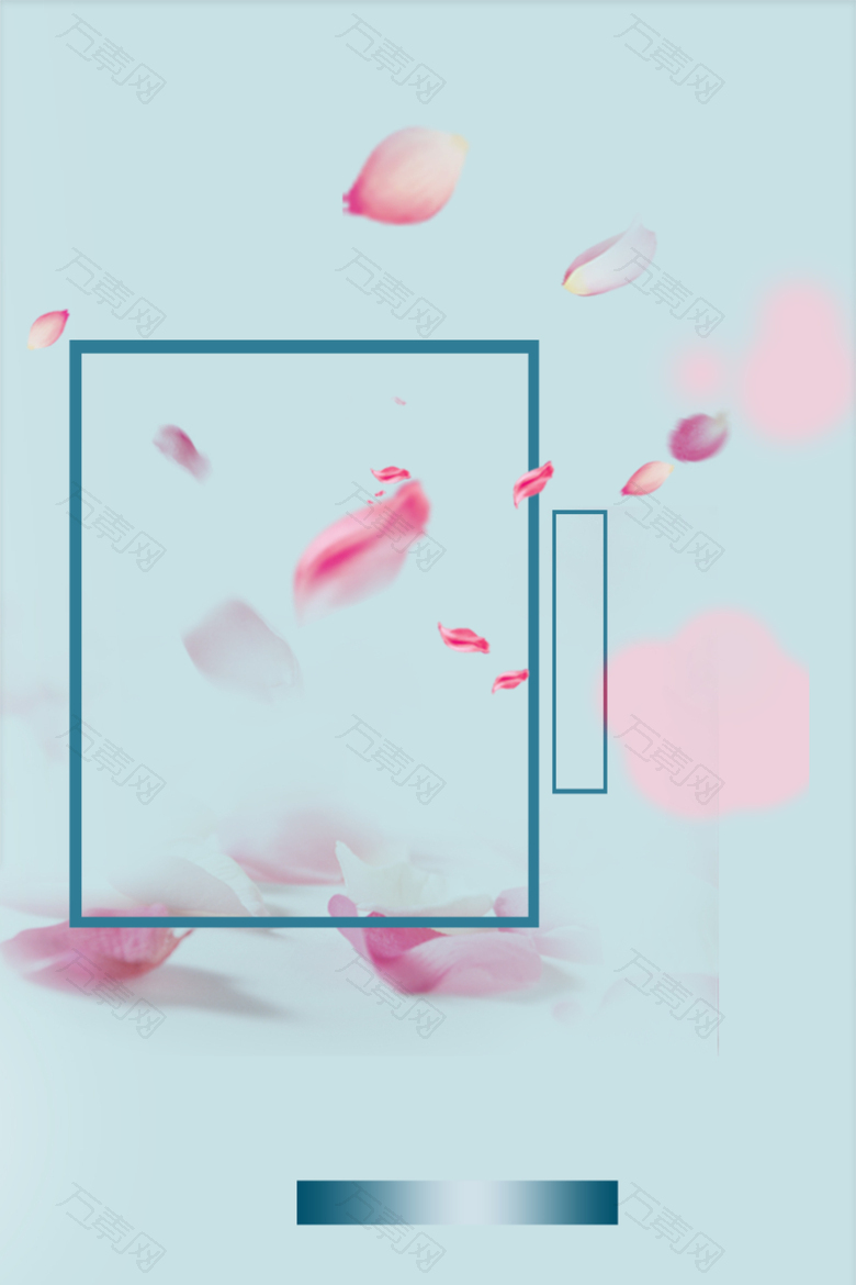蓝色花瓣香水化妆品渐变背景