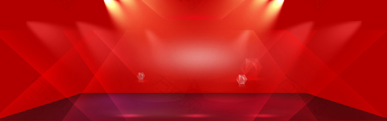 红色绚丽背景灯光双十一双十二banner