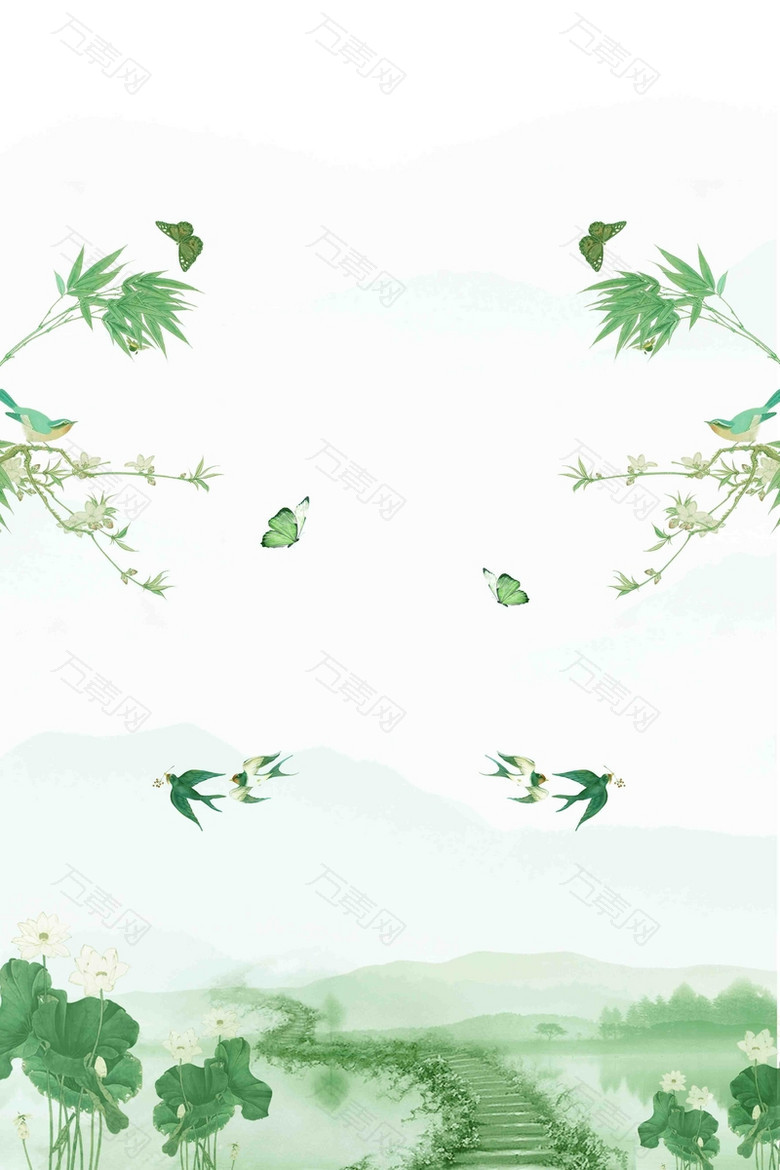 踏青扫墓清明节海报背景模板
