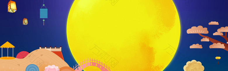 简约大气中秋促销banner