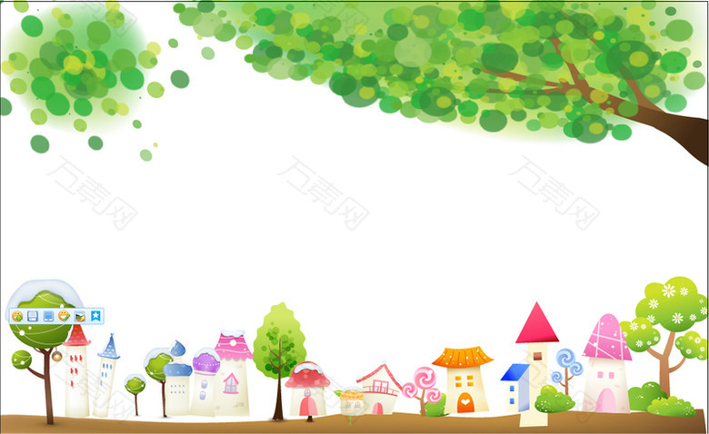 绿色大树儿童海报背景