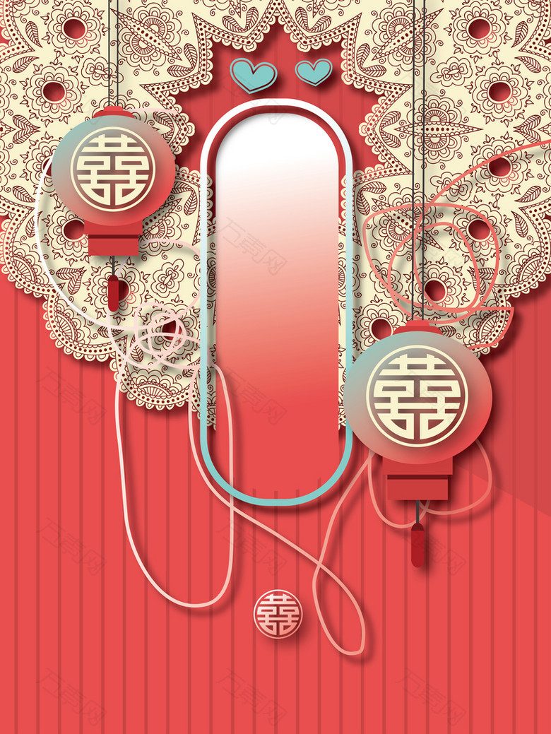 中式创意时尚婚礼卡片背景素材