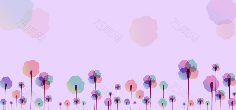 粉色简约几何花四叶草商背景