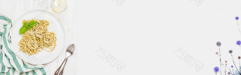 简约色彩搭配美食厨房组合banner