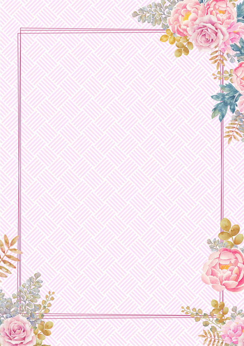 小清新背景手绘花卉婚庆席卡台卡