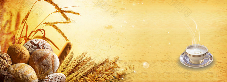 粮食卡通黄色海报banner背景
