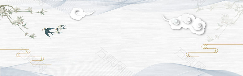 清明节灰色中国风旅游天空banner